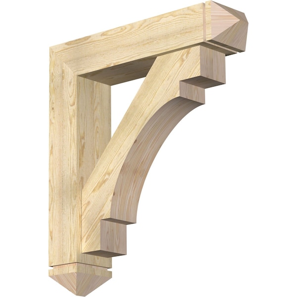 Ekena Millwork Merced Arts and Crafts Rough Sawn Bracket w/ Offset Brace, Douglas Fir, 8"W x 36"D x 40"H BKT0806X36X40MRC03RDF - main